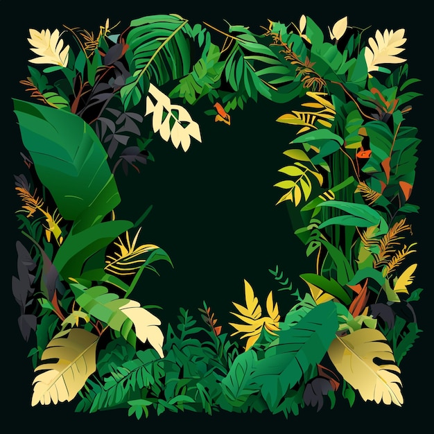 Vector tropical palm leaves pattern background green monstera tree foliage decoration design