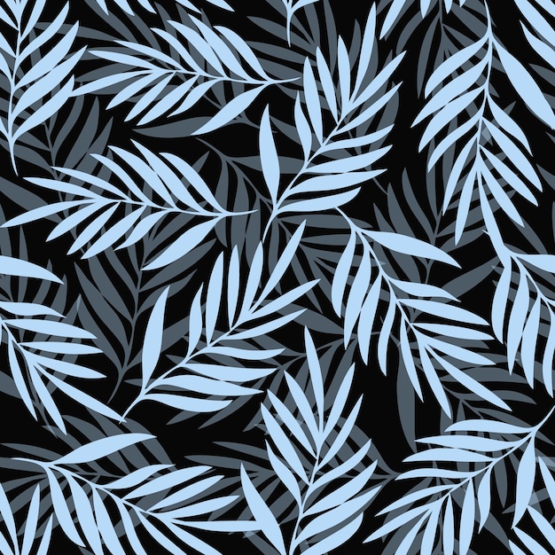 Тропические пальмовые листья бесшовный узор Шаблон дизайна для печати текстильной оберточной бумаги