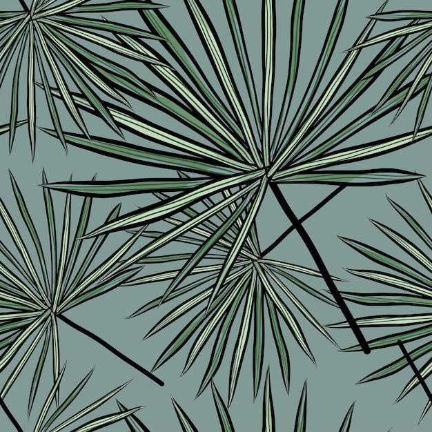 Tropical Palm Leaves Seamless Pattern