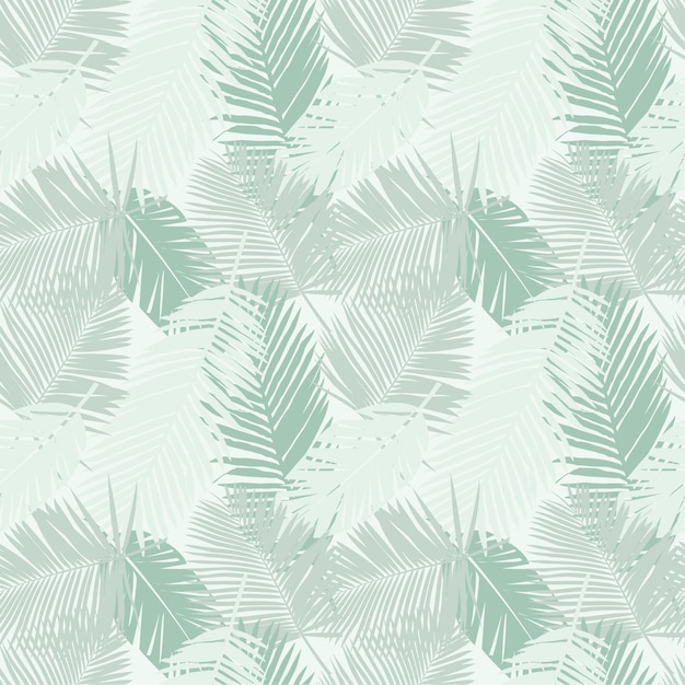 Vector tropical palm leaves, vector pattern. jungle foliage illustration. exotic plants. summer beach flora