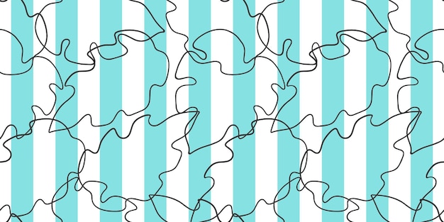 Tropical palm leaves vector seamless pattern in the style of doodles hand drawn