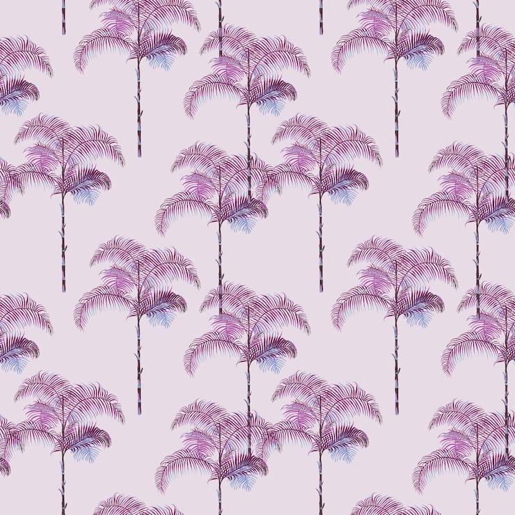 Vector tropical palm trees background, vintage seamless summer jungle pattern for fashion textile, fabric, design, brochure template, wallpaper in vector