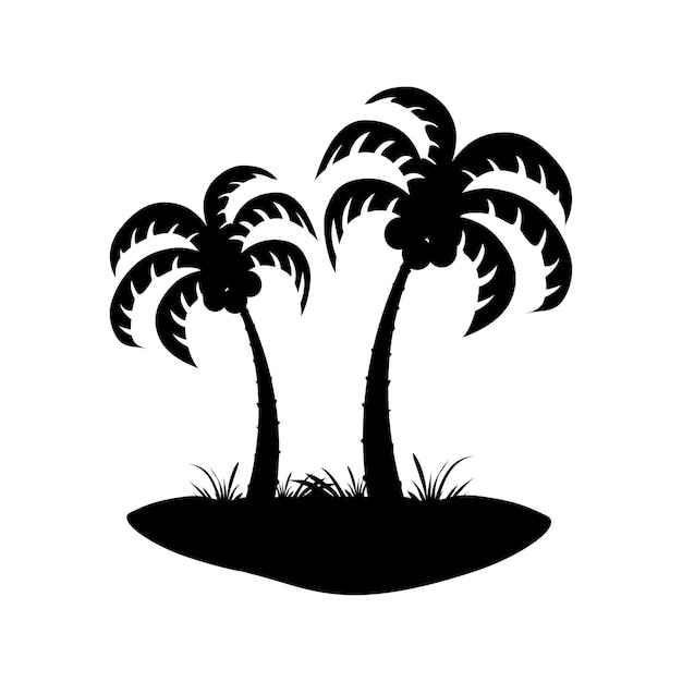 Tropical palm trees on the island vector illustration isolated