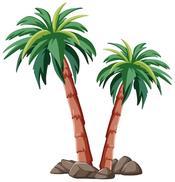 Tropical Palm Trees Vector Illustration