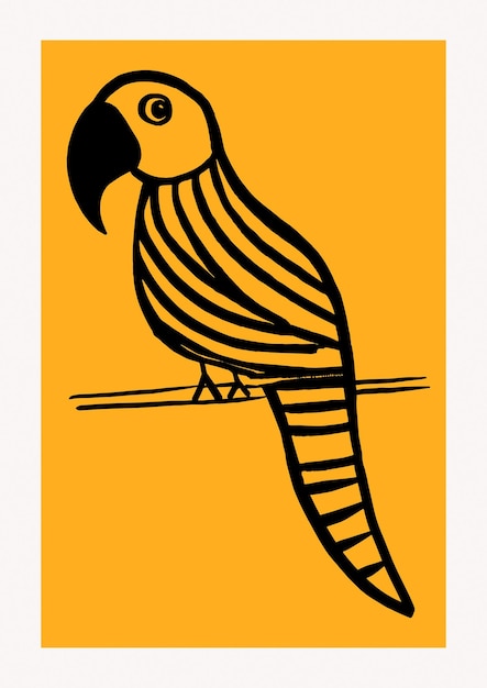 Tropical parrot illustration