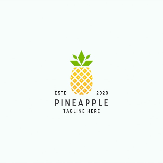 Tropical pineapple logo design template