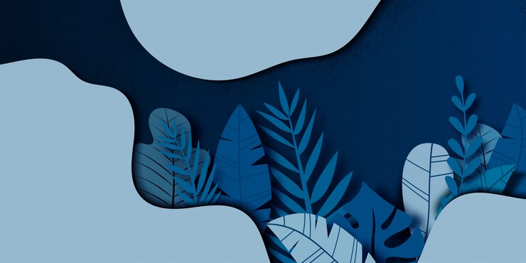 Vector tropical plant leaves template background