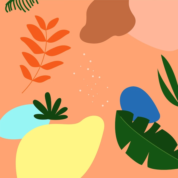 Tropical plants vector background