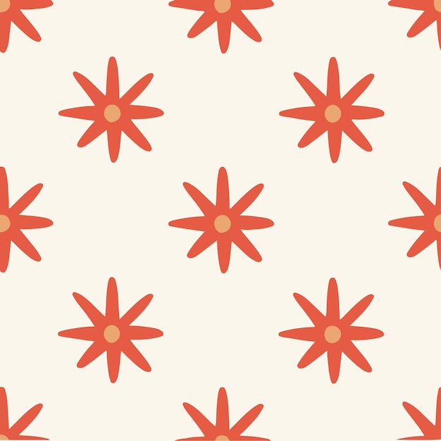 Tropical Red Flowers Pattern Background Social Media Post Floral Vector Illustration