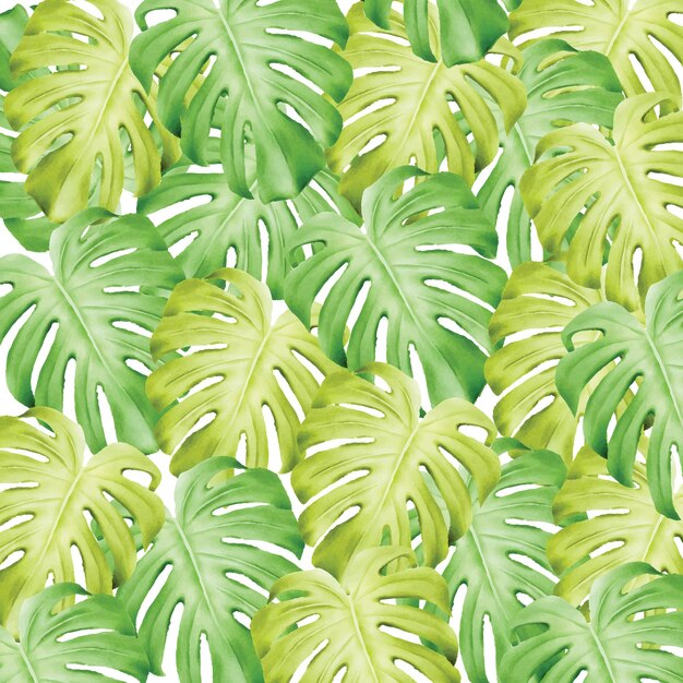 Tropical seamless pattern watercolor