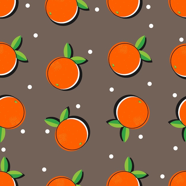 Tropical seamless pattern with oranges Fruit