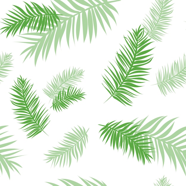 Tropical seamless pattern with palm leaves Background from green tropical leaves