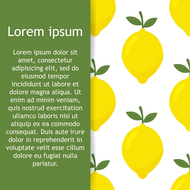 Tropical seamless pattern with yellow lemons Fruit repeated background