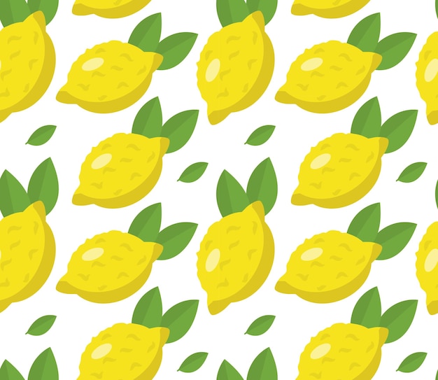 Tropical seamless pattern with yellow lemons.