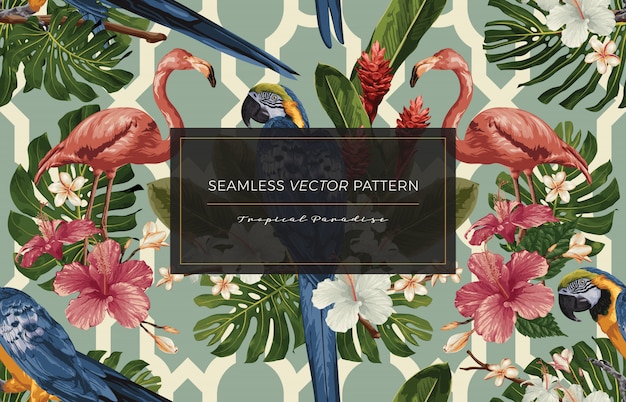 Vector tropical seamless pattern.