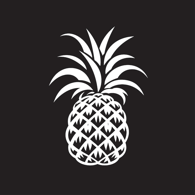 Tropical Signature Ananas Logo Glyph Glamorous Fruit Zwarte Ananas Merk