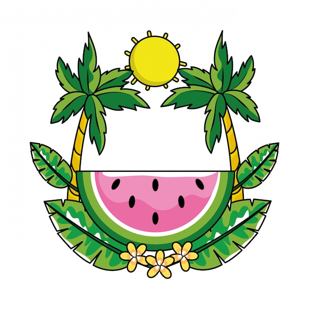 Cartone animato estivo tropicale