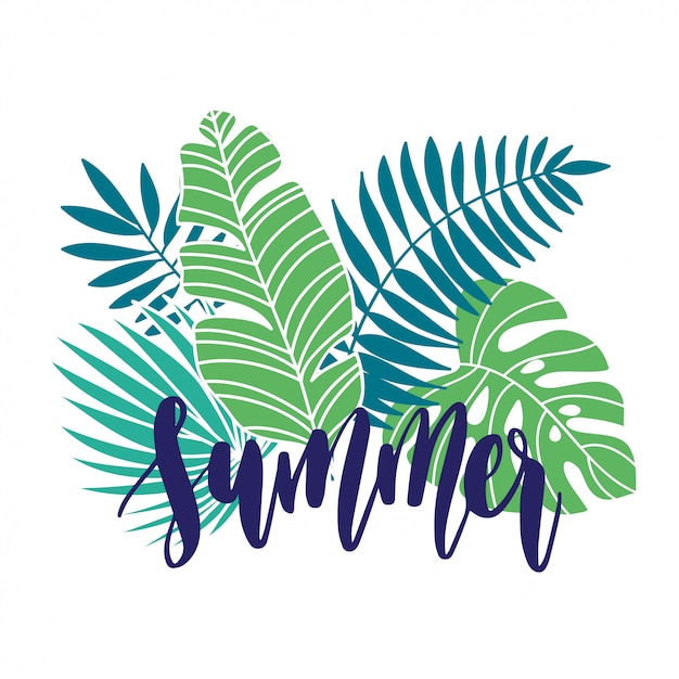 Lettering vacanze estive tropicali