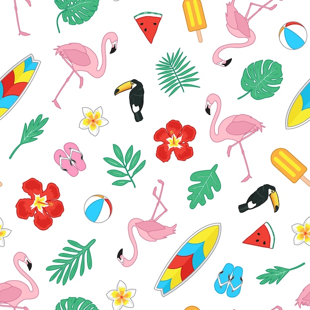 Tropical summer seamless pattern