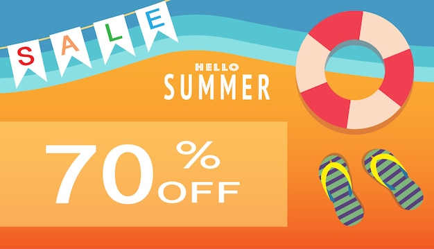 Tropical and summer time banner design.  vector illustration.