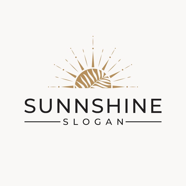 Дизайн векторного логотипа тропического солнца Отпуск и путешествия шаблон логотипа Богемный стиль