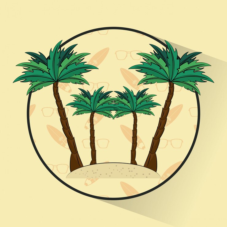 Vector tropical surfing lifestyle theme