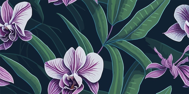 Tropical tapestry orchid flowers weaving a paradise of patterns