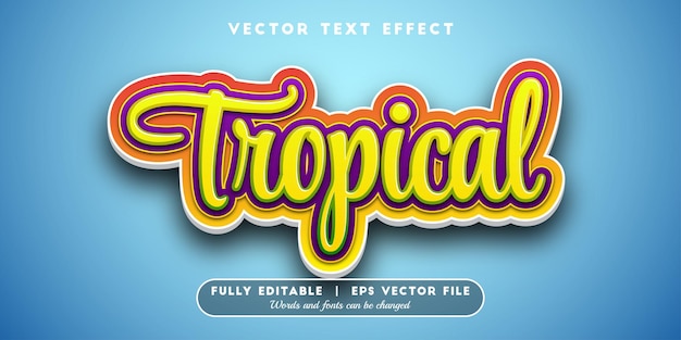 Tropical text effect with editable font style