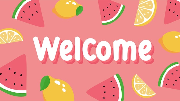 Tropical Theme Welcome Banner Illustration