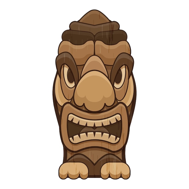 Tropical tiki idol icon Cartoon of tropical tiki idol vector icon for web design isolated on white background