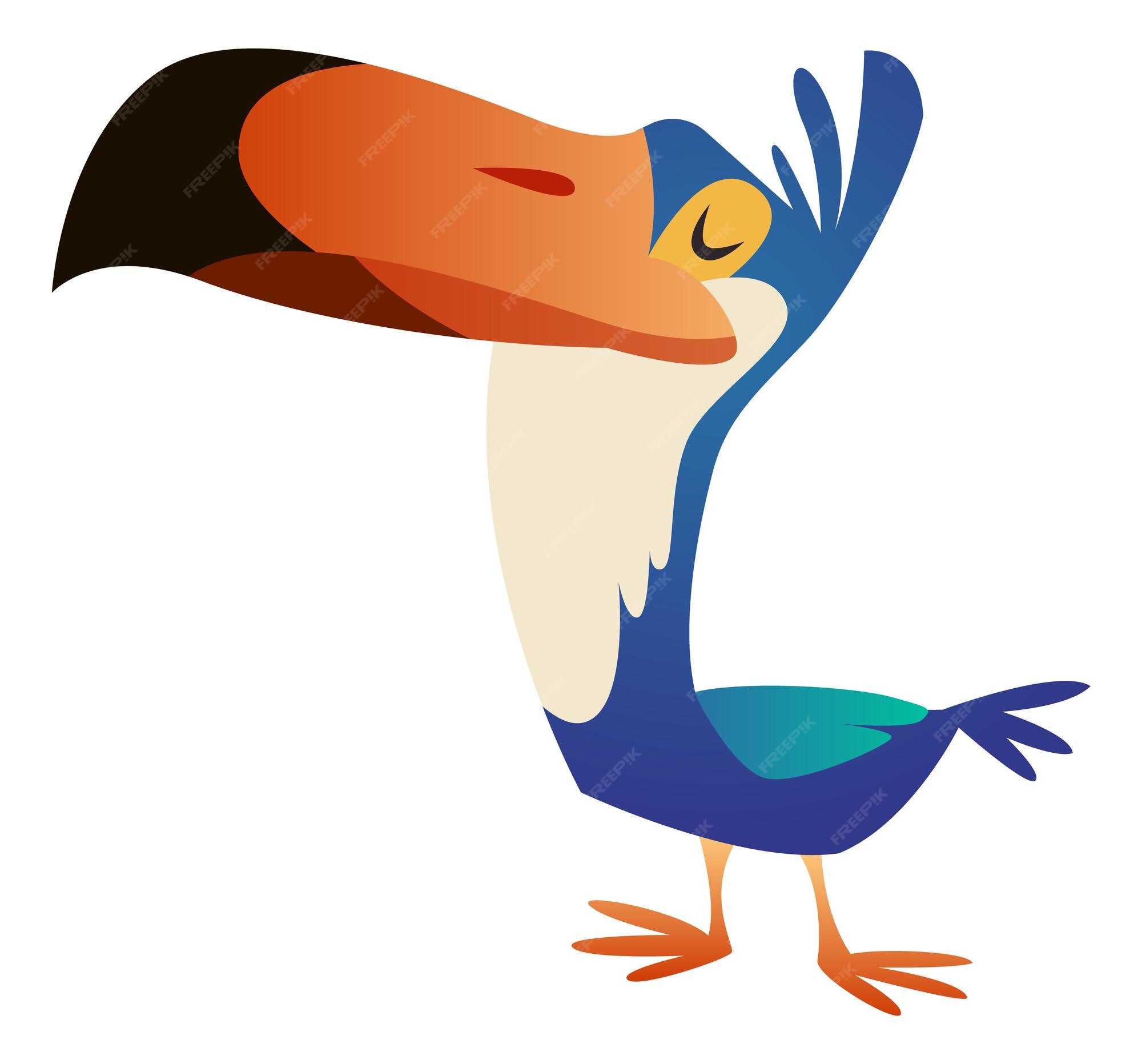 Premium Vector | Tropical toucan big beak bird exotic animal