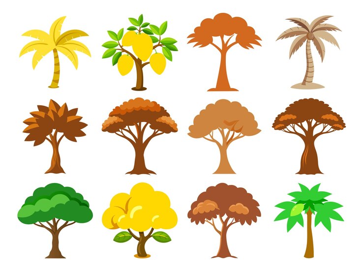 Vector tropical tree vector unique collection