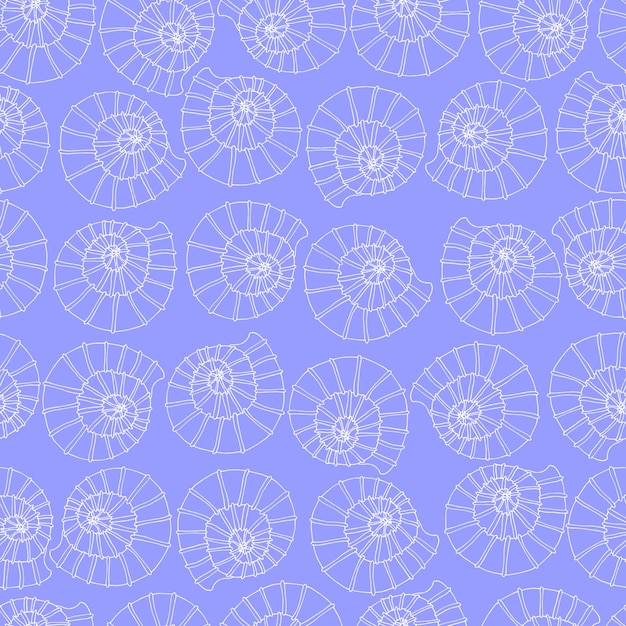 Tropical underwater world seashells on the sea vector seamless pattern beach vacation