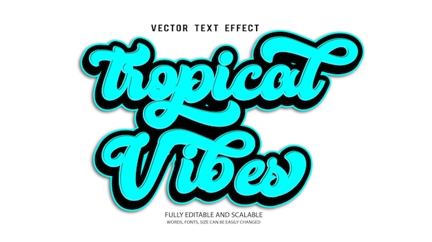 Tropical Vibes 3d text effect editable modern lettering typography font style