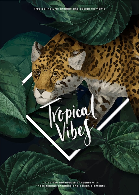 Vector tropical vibes poster