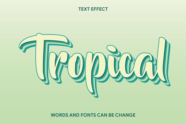 Vector tropisch natuurlijk bewerkbaar teksteffect