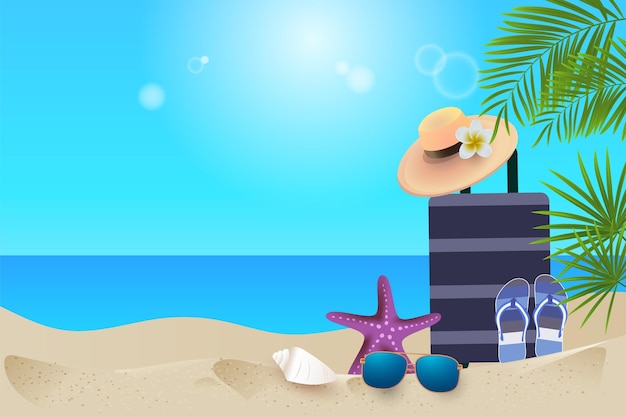 Tropisch paradijs met een prachtig strand voor zomervakanties en reizen