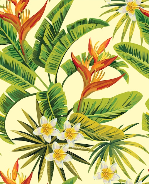 Tropisch patroon van plumeria het exotische bloemen