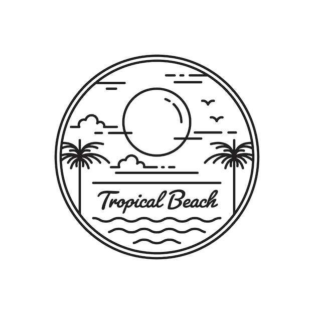 tropisch strand monoline-logo