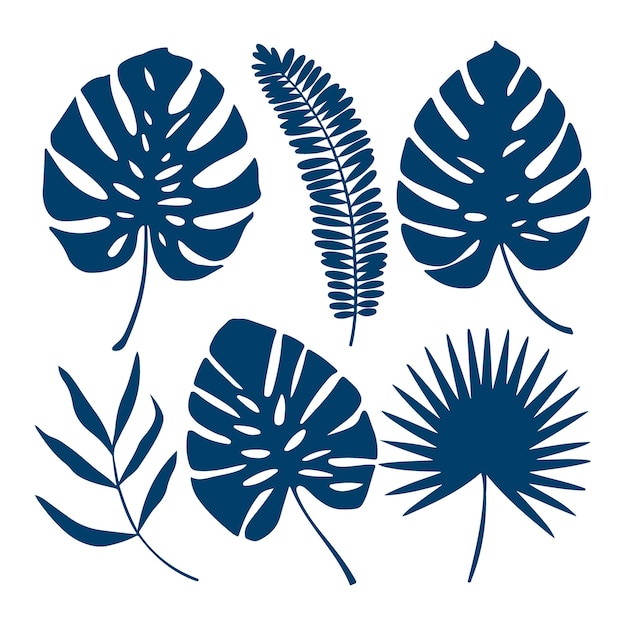 Tropische blad vector monstera blad clipart jungle bladeren silhouet