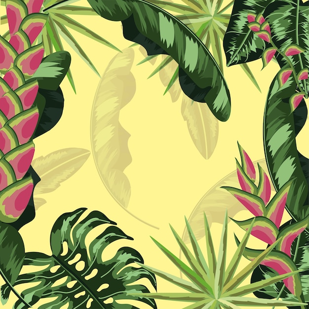 Tropische bladeren planten achtergrondstijl