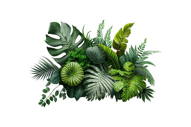 Tropische bladplant struik Monstera palmbladeren Vector illustratie ontwerp