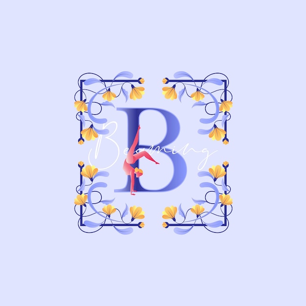 Vector tropische bloem letter b