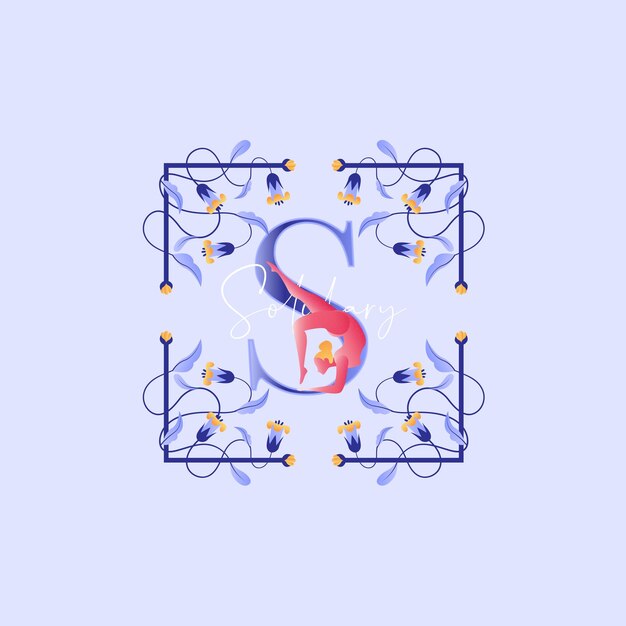 Vector tropische bloem letter s