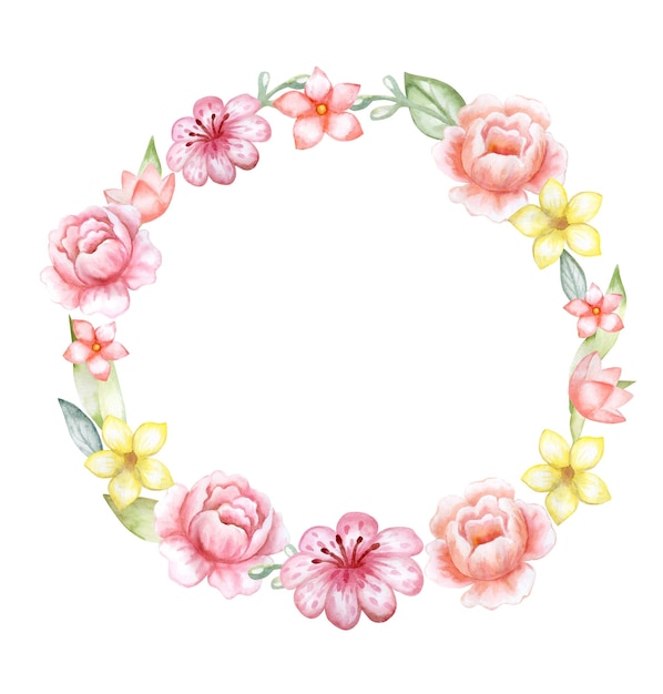 Tropische bloemen krans frame ring