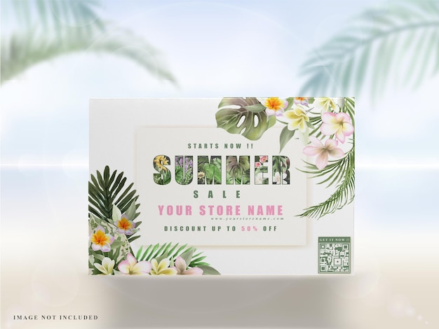 Vector tropische bloemen zomerbanner