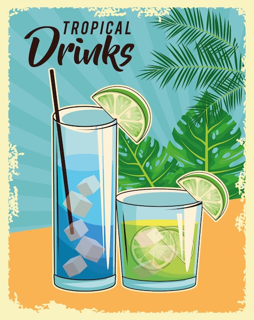 Tropische cocktail poster