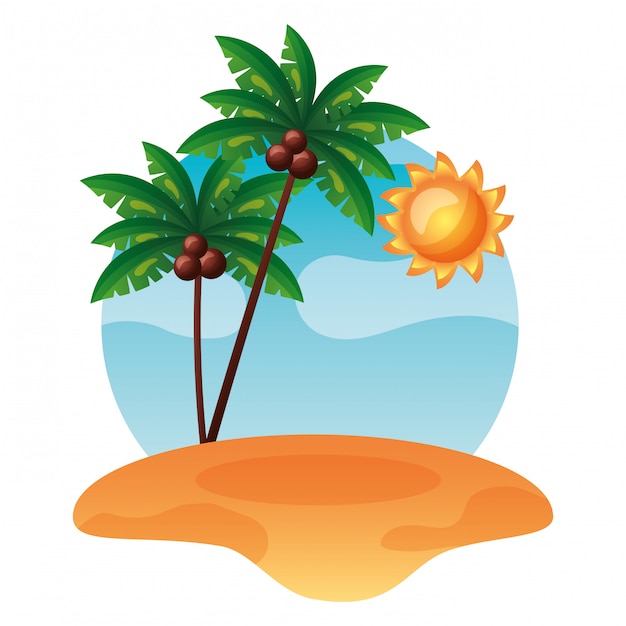 Tropische de palmzon van het strandzand