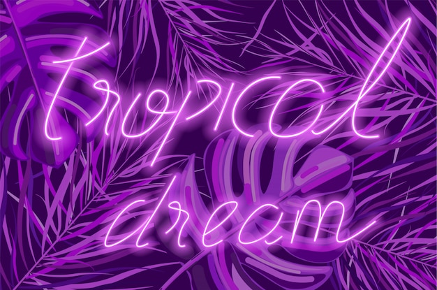 Vector tropische droom neon banner