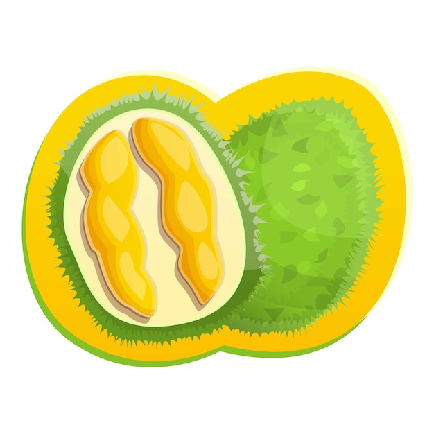 Tropische durian logo Cartoon van tropische durian vector logo voor webdesign geïsoleerd op een witte achtergrond